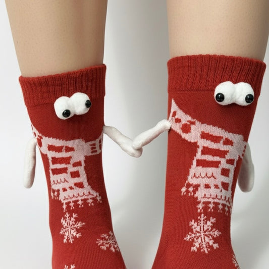 Magnetic Couple Hand-Hold Christmas Socks