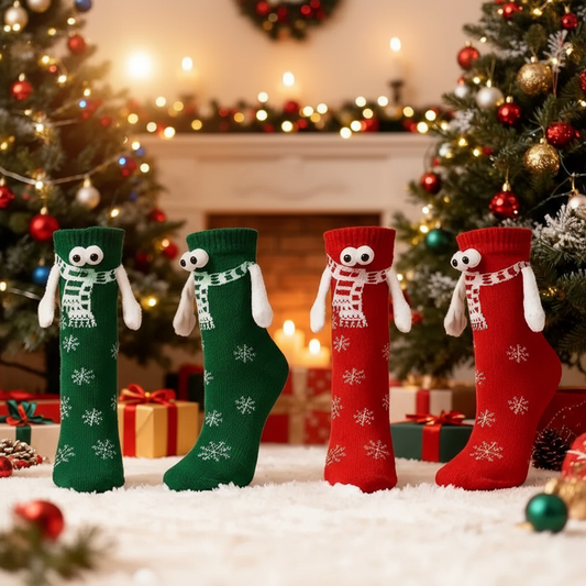 Magnetic Couple Hand-Hold Christmas Socks